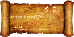 Oster Ditmár névjegykártya
